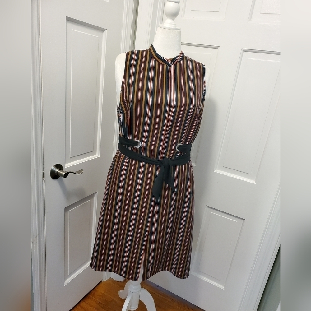 ELOQUII Striped Sleeveless Button/Tie Dress Size 16, Business